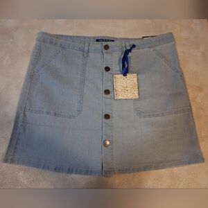 Lexi Jeans Light Blue Denim Skirt Size 20 with Button-up Front 70s Style Mini